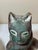 Pair Large Mid Century Ceramic Chalkware Egyptian Style Cat Sculpture Figurines For Sale - Image 9 of 12