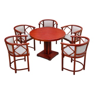 Fledermaus Dining Set in the style of Josef Hoffmann for Thonet, Vienna, 1987, Set of 6 For Sale