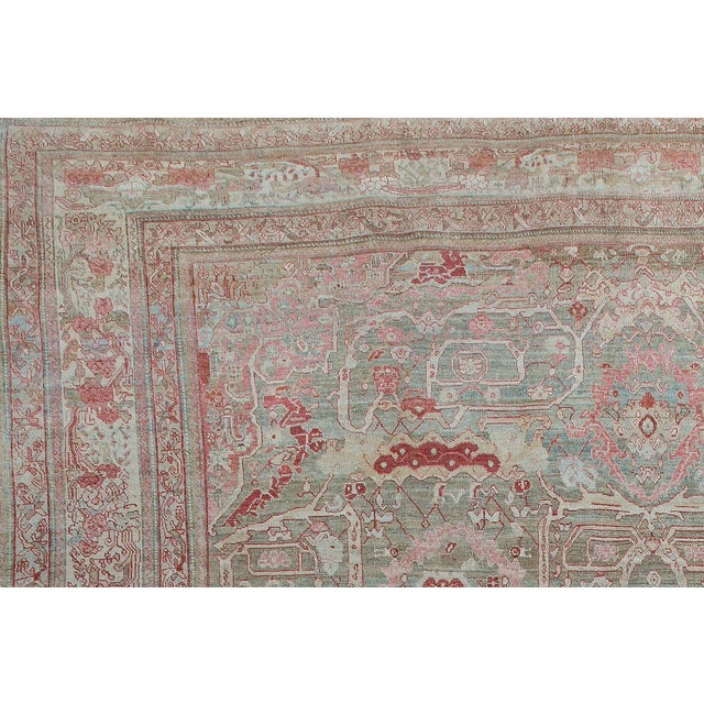 Early 20th Century Eloquent Feminine Oversize Persian Bidjar Rug - 10'9" x 18'9" For Sale In New York - Image 6 of 6