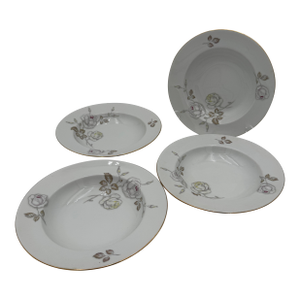 Vintage Rimmed Soup Bowls Sweetheart Rose by Johann Haviland 8" Set of 4