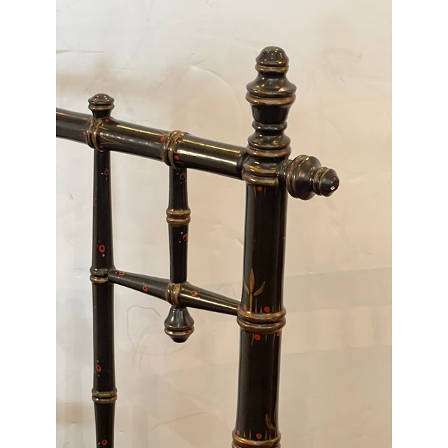 Napoleon III Faux Bamboo Painted Cane Low Chair, 19th Century For Sale - Image 9 of 14