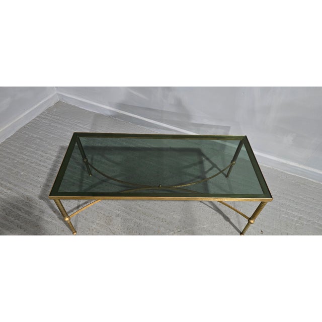 Metal French Brass Coffee Table from Jansen Maison, 1930 For Sale - Image 7 of 8