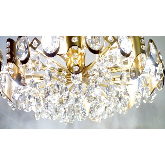 Brass & Lead Crystal Chandelier from Joska, 1970s For Sale - Image 9 of 18