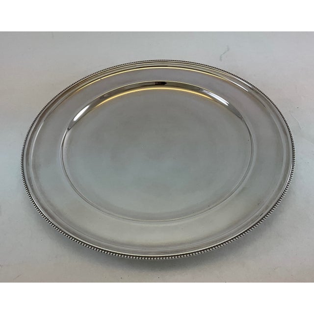 1980s 1980s Silver Round Platters Beaded, 11.5 In. For Sale - Image 5 of 7
