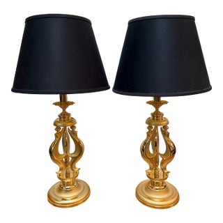 Regency Sculpted Table Lamps, Pair For Sale