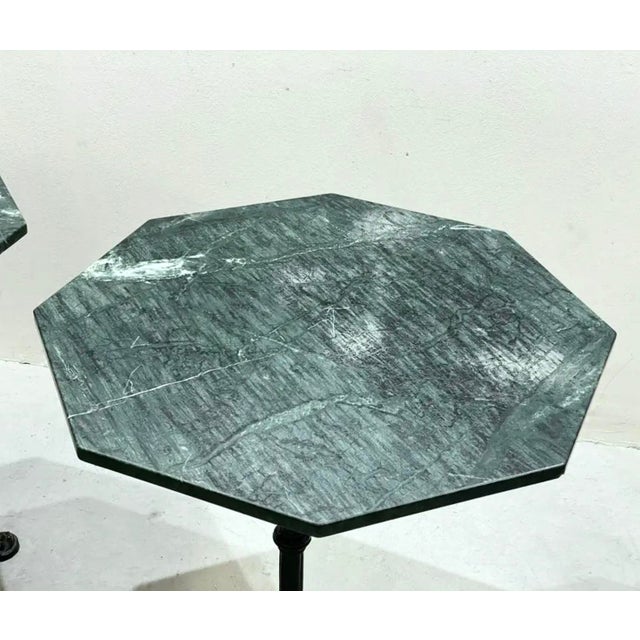 Modern 1970s Octagonal Green Marble Bistro Table For Sale - Image 3 of 9