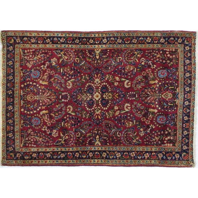 Textile Antique Sarouk Rug 3'4'' x 5'0'' For Sale - Image 7 of 12