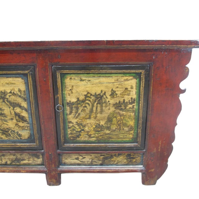 Late 19th Century Hand Painted Antique Mongolia Sideboard For Sale In Greensboro - Image 6 of 11
