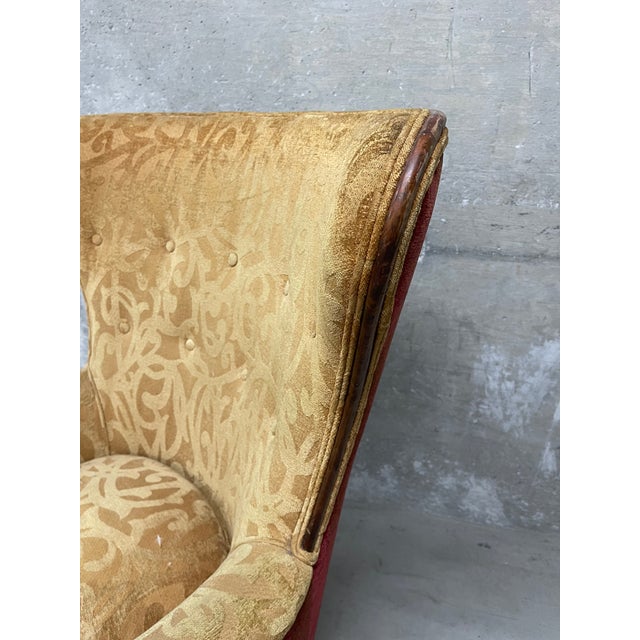 Vintage Wingback Armchair For Sale - Image 9 of 14