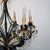 1940s Vintage Ebonized & Gold Gilt Six-Light Foliate Form Crystal Chandelier C1940 For Sale - Image 5 of 7