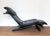 Black Vintage Chaise Lounge in Black Leather by Maurice Villency, 1980s For Sale - Image 8 of 18