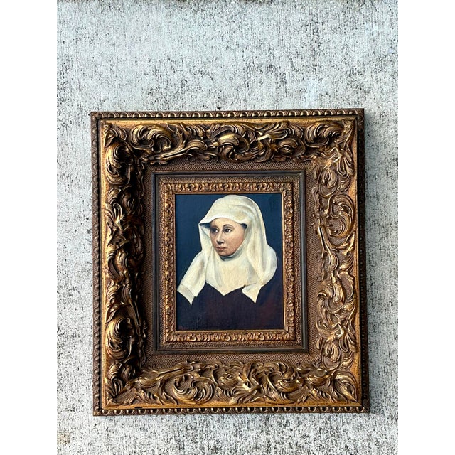 Vintage Framed Portrait Painting of a Woman For Sale - Image 9 of 13