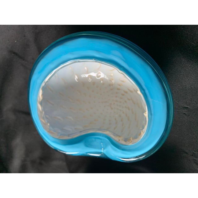 Mid-Century Modern Curated Collection of Murano Art Glass Bowls by Alfredo Barbini in Shades of Blue Set of 4 For Sale - Image 3 of 12