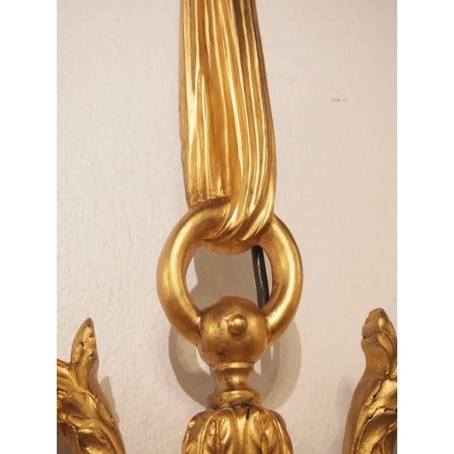 Pair of Tall French Louis XVI Style Gilt Bronze Sconces, C. 1880 For Sale - Image 10 of 13