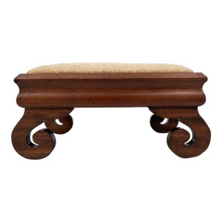Late 19th Century Empire Walnut and Butter Ottoman For Sale