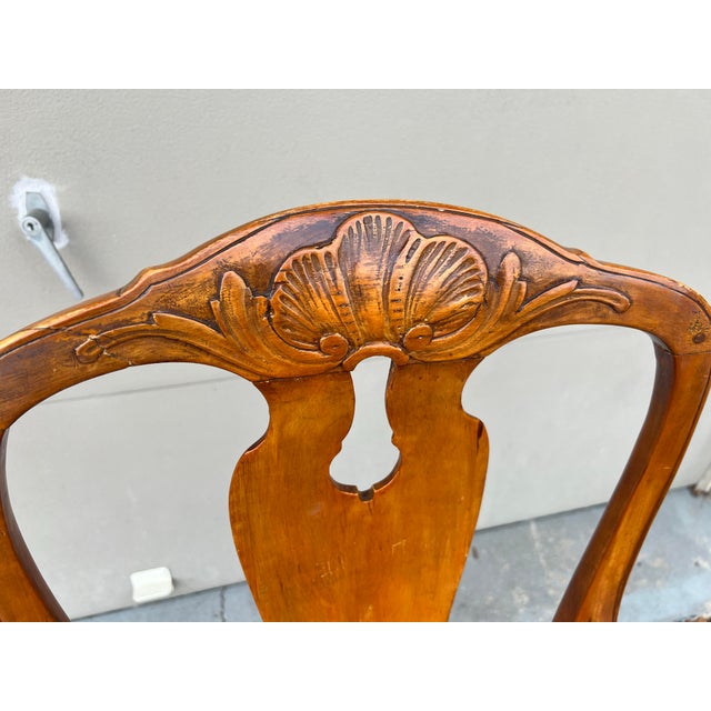 Wood Antique Country French Provincial Carved Armchair, 18th Century For Sale - Image 7 of 12