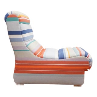 Camille Slipper Chair, Striped For Sale
