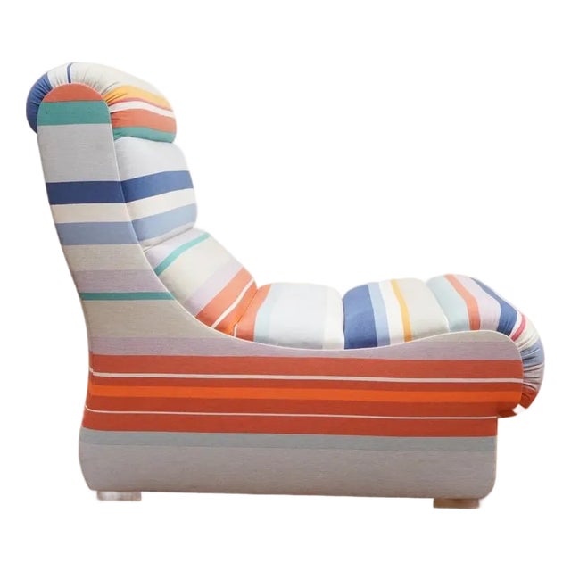 Camille Slipper Chair, Striped For Sale