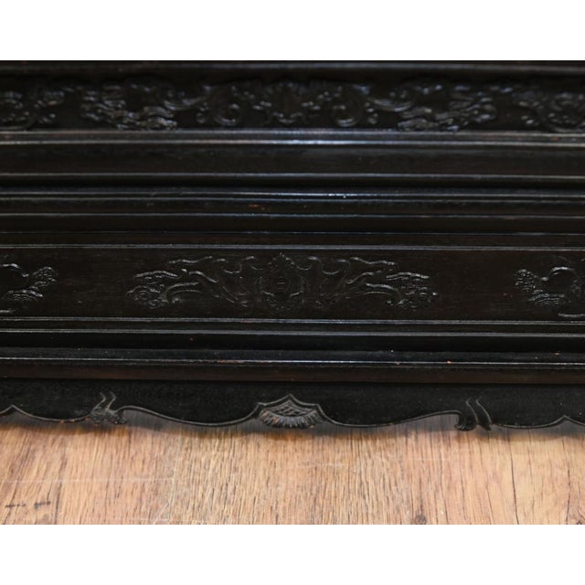 Large Japanese Meiji Porcelain Carved Screen Room Divider For Sale - Image 4 of 11