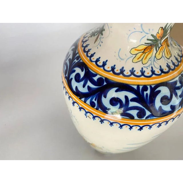 19th Century French Hand-Painted Faience Vase by Henriot Quimper For Sale - Image 5 of 9
