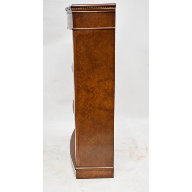 Brown Walnut Bookcases with Open Front & Sheraton Inlay, Set of 2 For Sale - Image 8 of 15