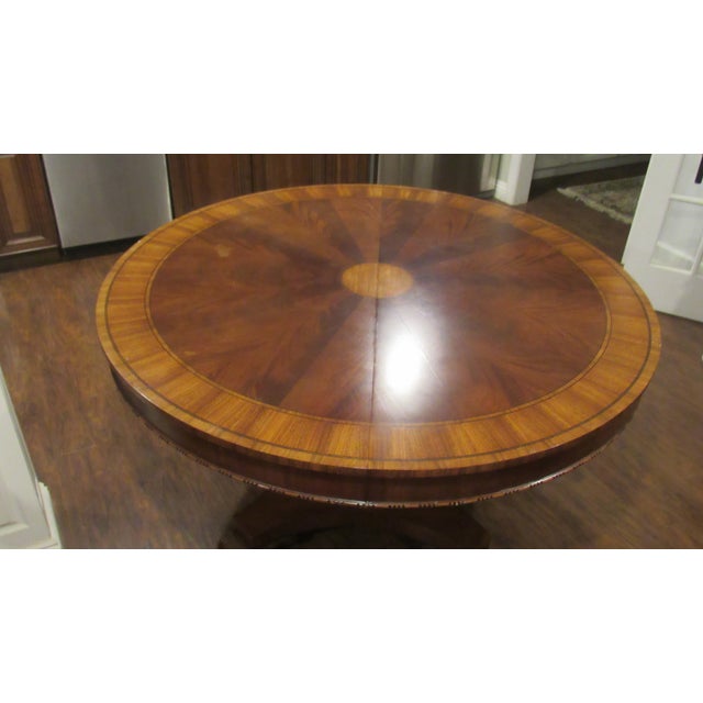 Item: Ethan Allen Dining Room Table Details: Mahogany Great Designer Look/Quality Piece Rare RoundTable Signed Ethan Allen...