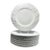 1990s Crate & Barrel 8 Large Ceramic White Embossed Grape Leaf Dinner Plates - Set of 8 For Sale