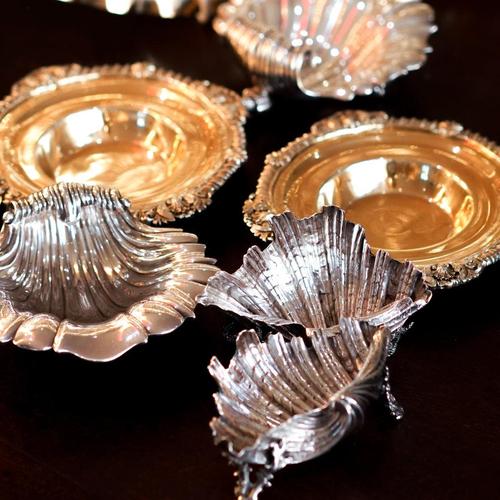 Antique Victorian Silver Salt or Butter Dishes with Cast Shell Decor from Stephen Smith, 1866, Set of 2 For Sale - Image 16 of 18