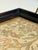 Antique English Glass Top Wood Tray With Brass Handles and Brocade Fabric For Sale - Image 15 of 16