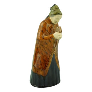 20th Century Ceramic Sculpture of a Woman with a Bible and Rosary by Michael Powolny for Wiener Keramik, Austria For Sale