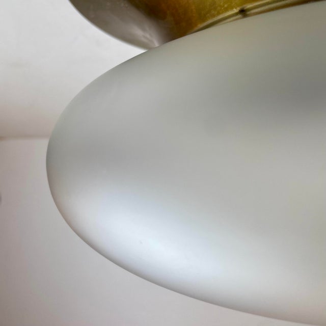 Metal Brass and Murano Glass Ceiling Lamp, Italy, 1960s For Sale - Image 7 of 15