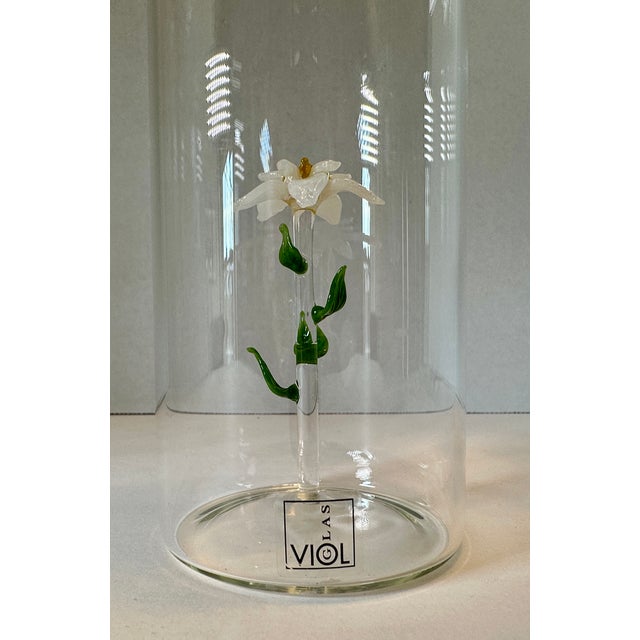 Rare Vintage Viol Glas German Art Glass Edelweiss Bottle / Decanter For Sale In Chicago - Image 6 of 12