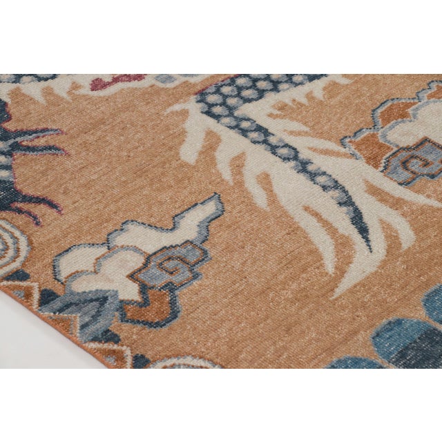 Contemporary Contemporary Chinese Dragon Pictorial Distressed Wool Rug by Rug & Kilim, India For Sale - Image 3 of 10