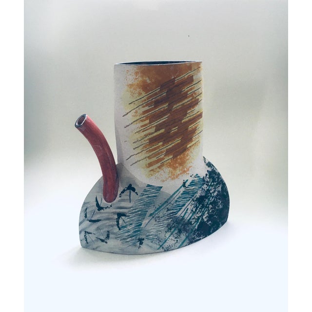 Postmodern Art Ceramic Decanter Vase from Tl, 1980s For Sale - Image 13 of 15