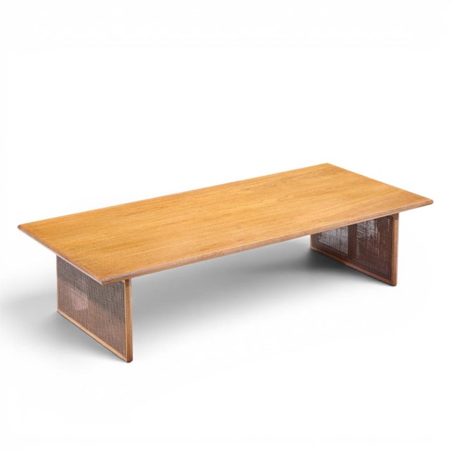 Founders Mid Century Walnut and Cane Coffee Table For Sale - Image 9 of 9