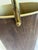 Vintage Faux Woodgrain Mid-Century Wastebasket With Brass Handle For Sale In Oklahoma City - Image 6 of 10
