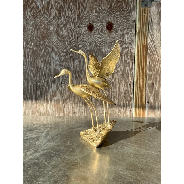 Vintage Boho Brass Cranes For Sale - Image 4 of 10