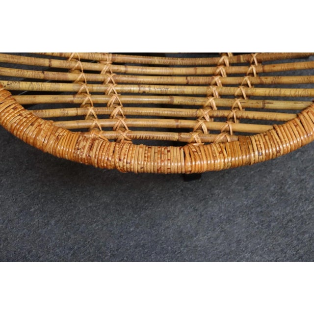 Vintage Bamboo and Rattan Hanging Parrot Chair With Cantilever Steel Frame For Sale - Image 18 of 18