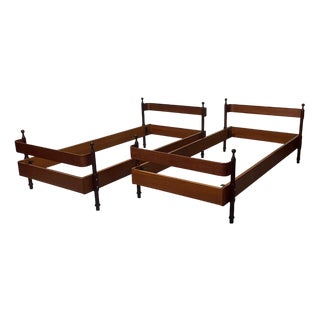 Vintage Teak Single Beds by Fratelli Proserpio, 1960s, Set of 2 For Sale