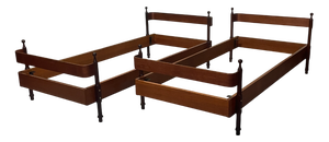 Vintage Teak Single Beds by Fratelli Proserpio, 1960s, Set of 2