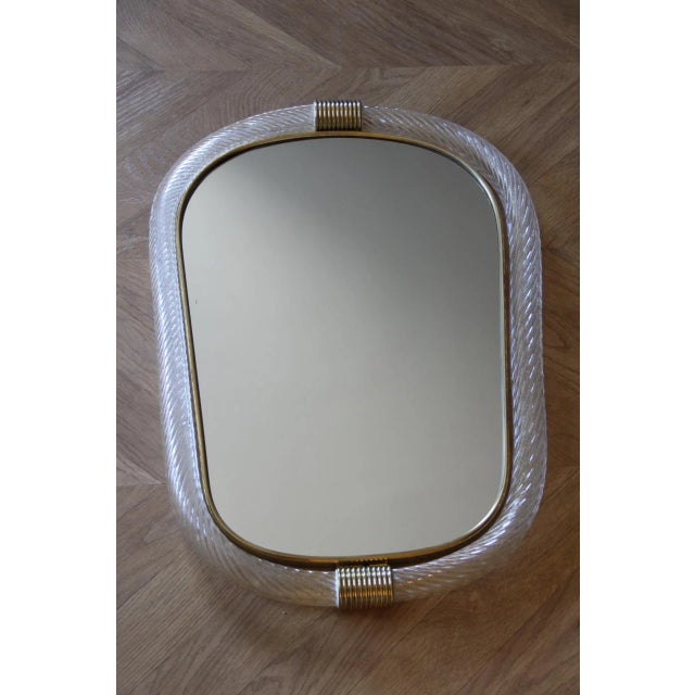 Twisted White Murano Glass Mirror in the style of Barovier, 2000s For Sale - Image 16 of 18