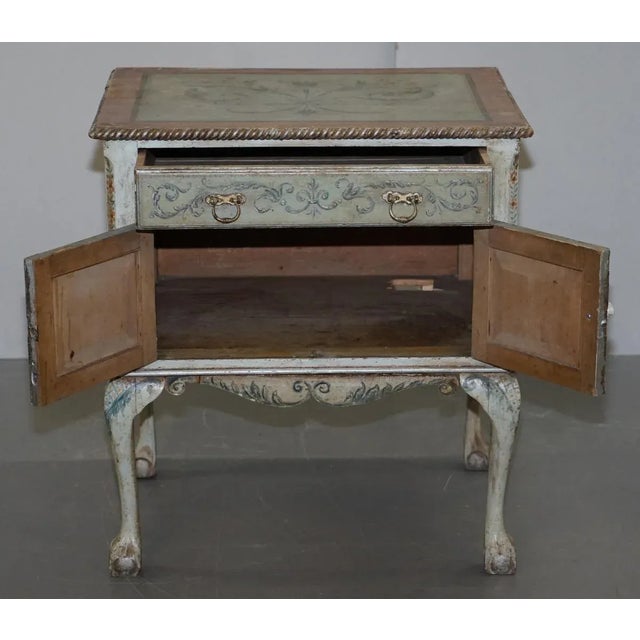 Hand Painted Side Table or Cupboard with Claw & Ball Feet, 1900s For Sale - Image 17 of 18