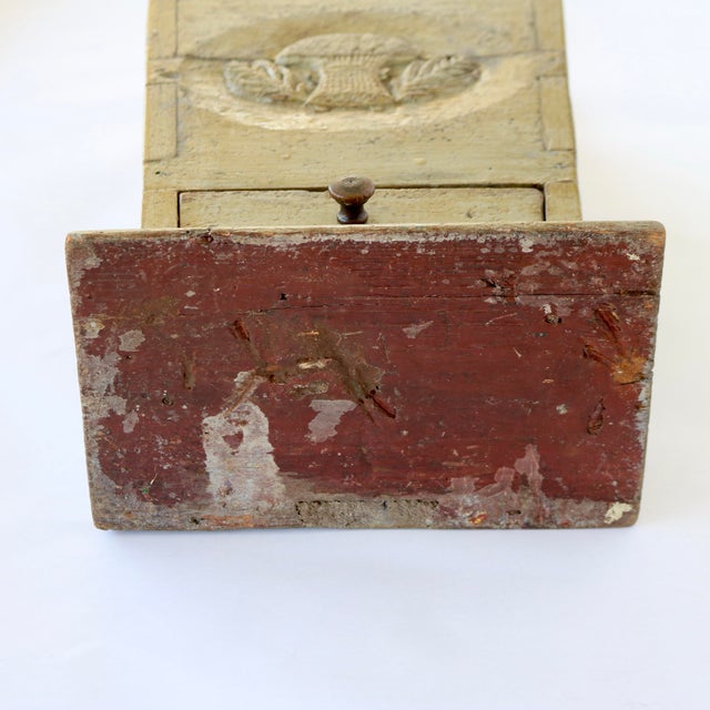An exceptional mid-to-late 19th-century European provincial wall-mounted kitchen box, traditionally used as a farinière...