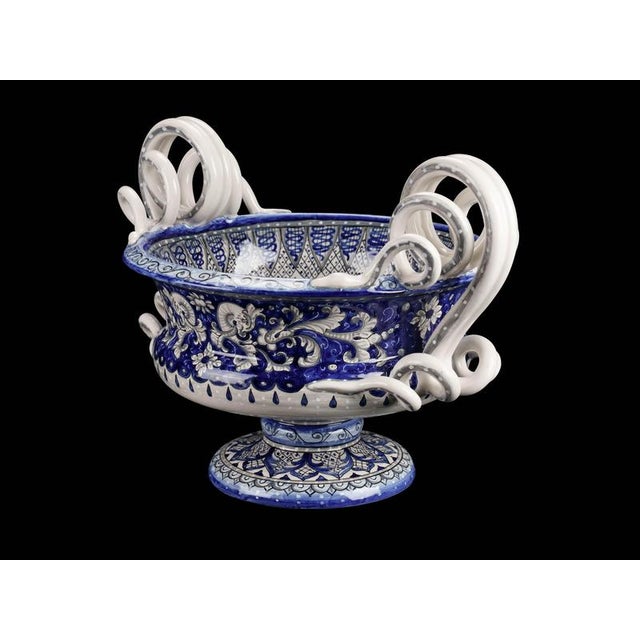 Deruta Blue Dolphins Vase by Deblona For Sale - Image 4 of 17