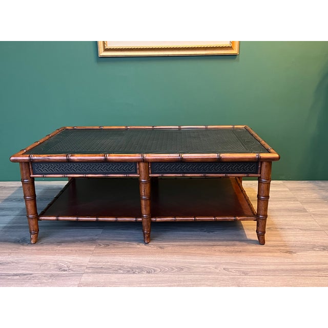Ornamental & Decorative Materials Late 20th Century Faux Bamboo Coffee Table For Sale - Image 7 of 11