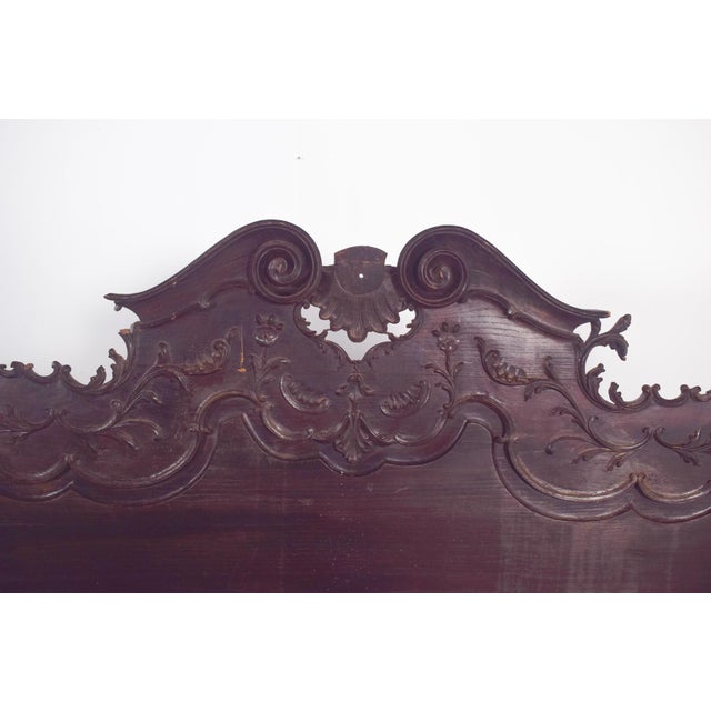 Wood Portuguese Oak Double Bed, 1890 For Sale - Image 7 of 9