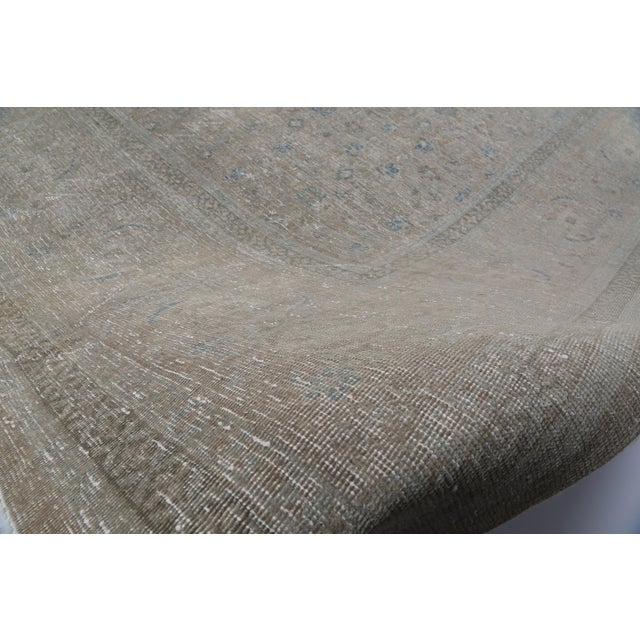 Mid 20th Century Mid 20th Century Oversized Tabriz Rug – Soft Neutral Palette & Faded Tribal Detailing -9' 6'' X 11' 7'' For Sale - Image 5 of 10