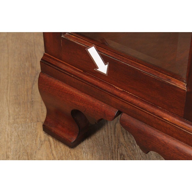 Henkel Harris Georgian Style Mahogany Display Case Cabinet For Sale - Image 10 of 12