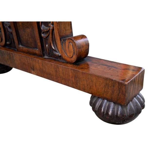 George IV Rosewood Writing Table Signed By Maker For Sale - Image 4 of 12