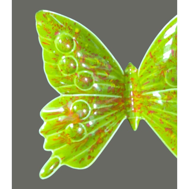 Vintage Ceramic Green Butterfly Trinket Holder Dish For Sale - Image 4 of 9